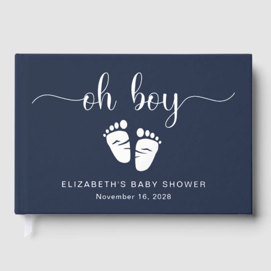 Oh Garçon Argent Foil Bleu bébé pieds garçon douch (Recto)