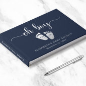 Oh Garçon Argent Foil Bleu bébé pieds garçon douch