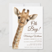 Oh garçon bébé Giraffe Baby shower Invitation (Devant)