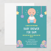 Oh Garçon Bébé jouets bleu baby shower Invitation (Devant / Derrière)