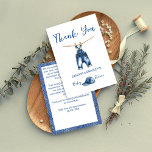 Oh garçon blue jeans baby shower modèle<br><div class="desc">Oh garçon jeans bleu carte de remerciements de baby shower,  mignon jeans denim bébé accroché sur une ligne jeans bleu casquette simple minimaliste moderne carte de remerciements de baby shower moderne</div>