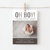 Oh garçon Faire-part de naissance photo magnétique