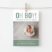 Oh garçon Faire-part de naissance photo magnétique