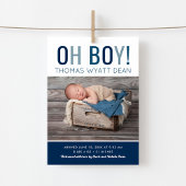 Oh garçon Faire-part de naissance photo magnétique