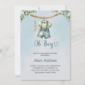 Oh garçon Invitation Baby shower - Aquarelle tenue (Devant)