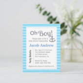 Oh garçon, moderne, Ancre, Baby shower Invitation (Debout devant)