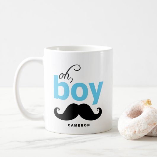 Oh garçon Mustache | Mug de déclaration personnali (Avec donut)