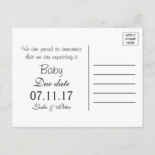 Oh Garçon Mustache Noire Nouveau Faire-part bébé (Dos)