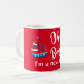 Oh garçon Nautical New MOM tasse de café (Devant gauche)