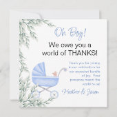 Oh garçon poussette bébé Carte de remerciements pl (Dos)
