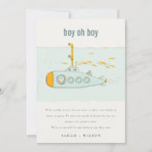 Oh garçon sous-marin sous-marin Faire-part bébé (Devant)