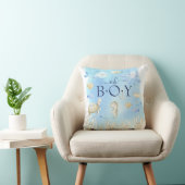 Oh Garçon Under the Sea Baby Birth Stats Coussin (Chaise)