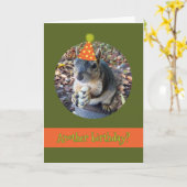 Oh, gek! Verjaardag met Funny Squirrel Kaart (Gele Bloem)