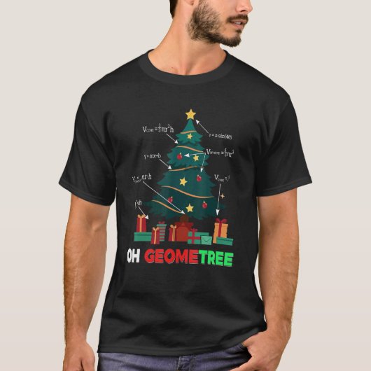 Oh Geometree Christmas Tree Presents Arithmetic T-shirt (Voorkant)