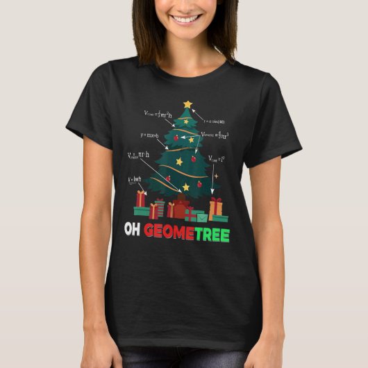 Oh Geometree kerstbomen Cadeaus Arithmetic T-shirt (Voorkant)