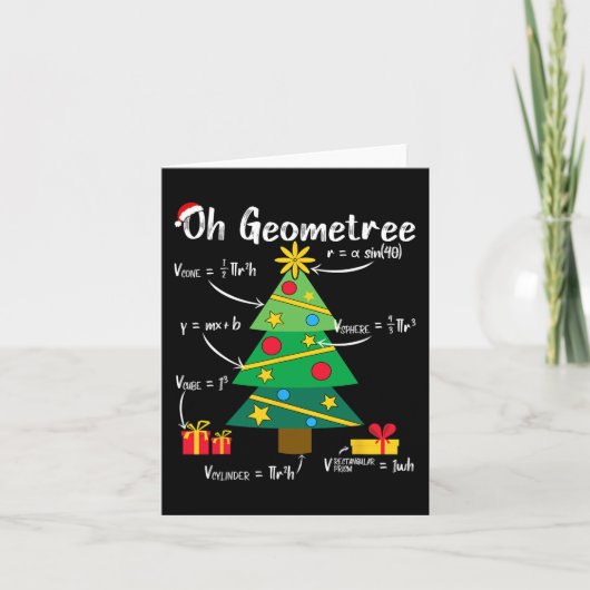 Oh geometree leuk kerstboom geometrie wiskunde tea kaart (Voorkant)