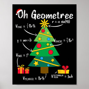 Oh geometree leuk kerstboom geometrie wiskunde tea poster