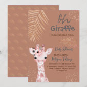 Oh Giraffe Safari baby shower Kaart (Voorkant / Achterkant)