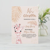 Oh Giraffe Safari baby shower Kaart (Staand voorkant)
