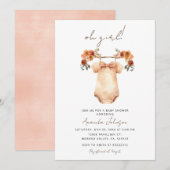 Oh Girl boho bébé vêtements Baby shower Invitation (Devant / Derrière)