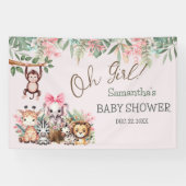 Oh Girl Jungle Safari Baby shower bannière (Horizontal)