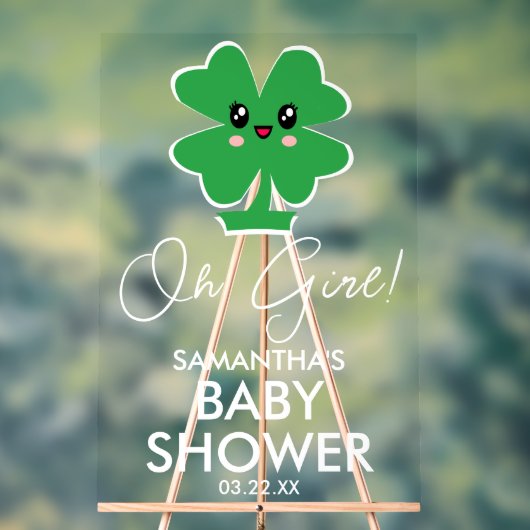 Oh Girl Shamrock Baby shower Bienvenue (Neutre)