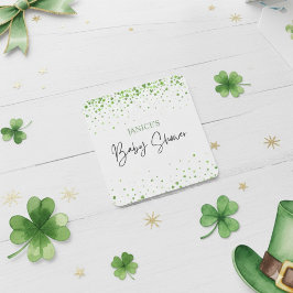 Oh Girl St. Patrick's Day Baby Shower Green  Vierkante Sticker
