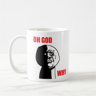 Oh God waarom Guy Rage Face Meme Koffiemok