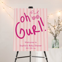 Oh Gurl Fille Rayure Rose Fête de Naissance Pannea