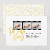 Oh Hallo baby moderne multi-fotofilm rol Aankondiging (Voorkant / Achterkant)