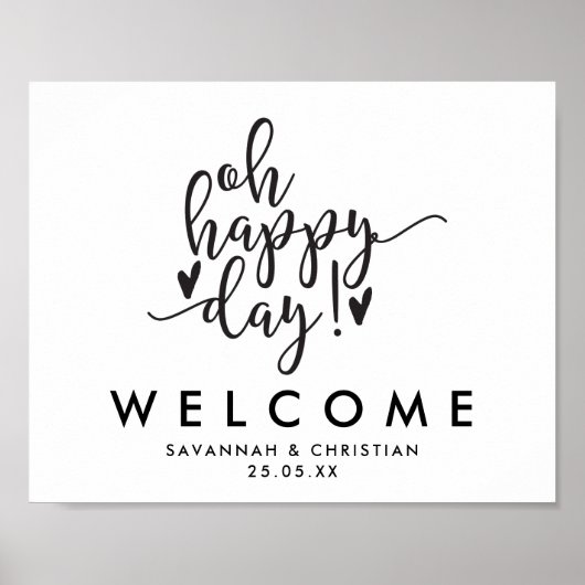 Oh Happy Day Script Mariage Welcome Poster (Devant)