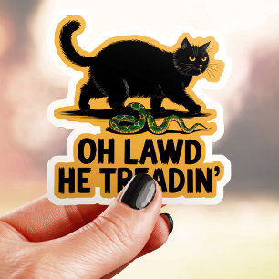 Oh Heer Hij Loopt Grappig Kat Vinyl Sticker
