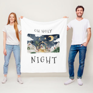 Oh Heilige Nacht Afro-Amerikaanse Geboorte Kerstmi Fleece Deken