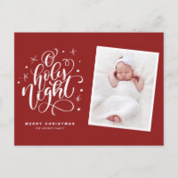 Oh Heilige Nacht Manuscript Rood Eerste Kerstfoto