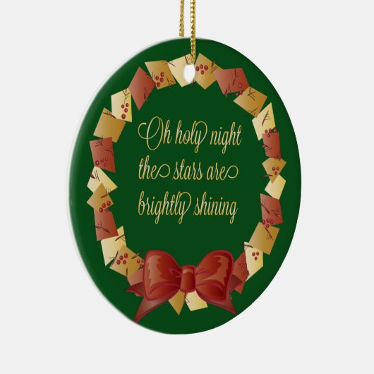 Oh Heilige Nachttekst Ontwerp Keramisch Ornament (Rechts)