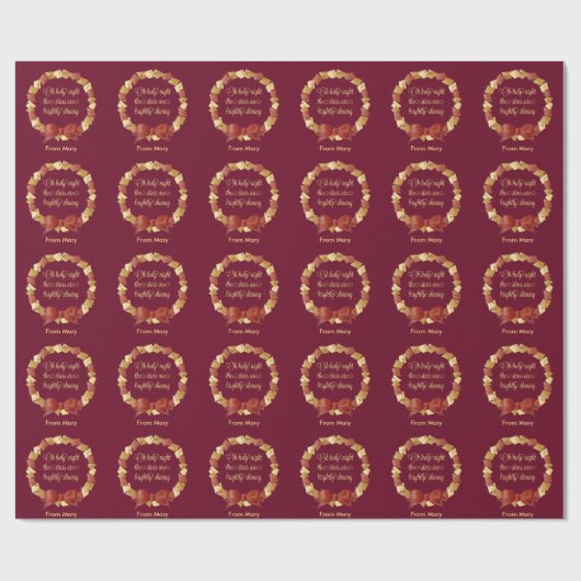 Oh Heilige Night Lyrics Design Cadeaupapier (Vlak)
