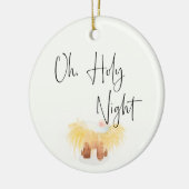 Oh Heilige Night Manger Scene kerstversiering Keramisch Ornament (Links)