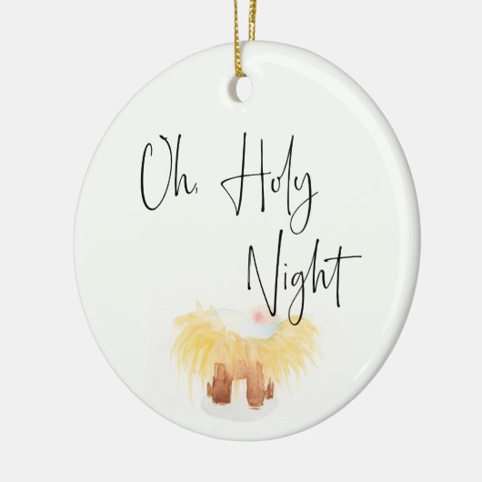 Oh Heilige Night Manger Scene kerstversiering Keramisch Ornament (Links)