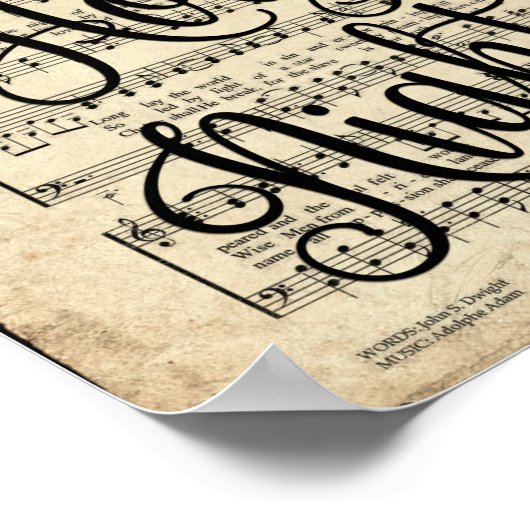 Oh Heilige Night Scripted  Hymn Poster (Hoek)