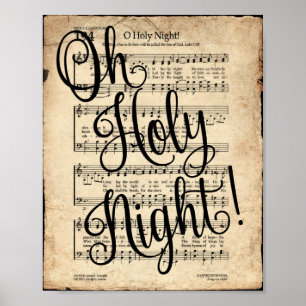 Oh Heilige Night Scripted  Hymn Poster