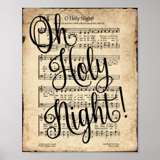 Oh Heilige Night Scripted Hymn Poster