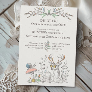 Oh hert! Baby verandert één rustiek bos Kaart