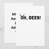 Oh hert eenvoudig esthetisch vlak kerstkaart (Voorkant / Achterkant)