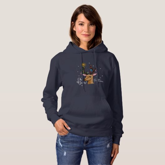 OH HERT | Grappige Kerstwoordspeling Hoodie (Voorkant volledig)