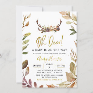 Oh hert herfstbladeren jongen baby shower uitnodig kaart