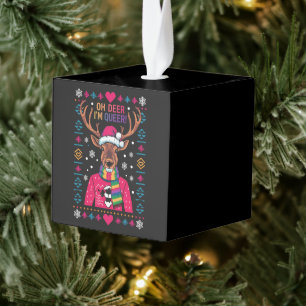 Oh Hert Ik Ben Kweker LGBT LGBTQ Gay Pride Lelijk Kubus Ornament