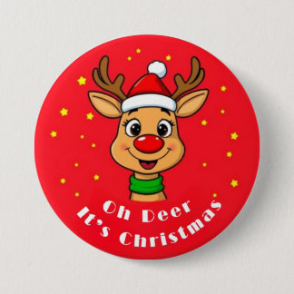 Oh Hert Is Kerst Knop Ronde Button 7,6 Cm