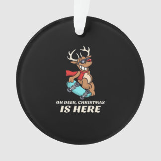 Oh hert kerst is hier Skatende herten Grafiek Ornament