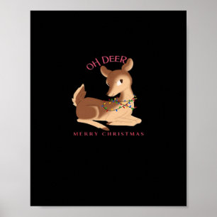 Oh Hert Kerst Moderne Vormgeving Poster