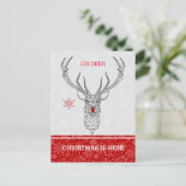 Oh hert Kerstmis hier Feestdagenkaart (Staand voorkant)